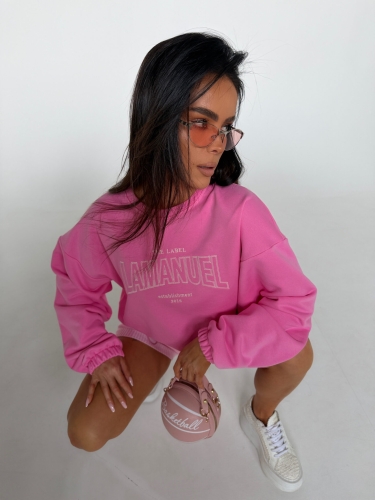 Bluza ADORA róż LA MANUEL One size cudowna bluza w pięknym różowym kolorze