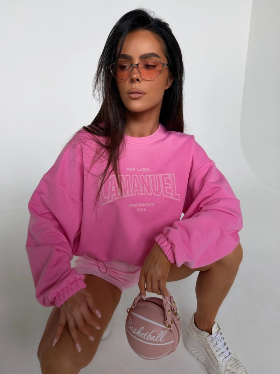 Bluza ADORA róż LA MANUEL One size cudowna bluza w pięknym różowym kolorze