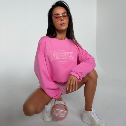 Bluza ADORA róż LA MANUEL One size cudowna bluza w pięknym różowym kolorze