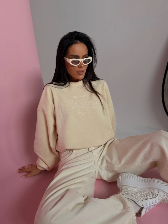 Bluza ADORA vanilla LA MANUEL One size cudowna bluza w pięknym waniliowym kolorze