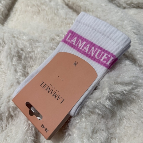 Skarpety REAL białe/róż LA Manuel wysokie białe rozmiar 36-42