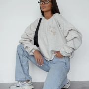 Bluza REMY Etro - rozmiar Uni, kolor Melanż Beż La Balancia z bufkami na rękawach i troczkami do ściągania Uni rozmiar kolor melanż