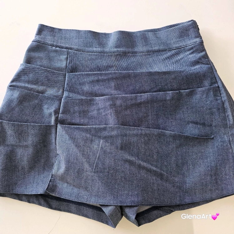 Spódnico-spodenki ISLA denim - niebieski La Balancia z przeszyciami rozmiar S