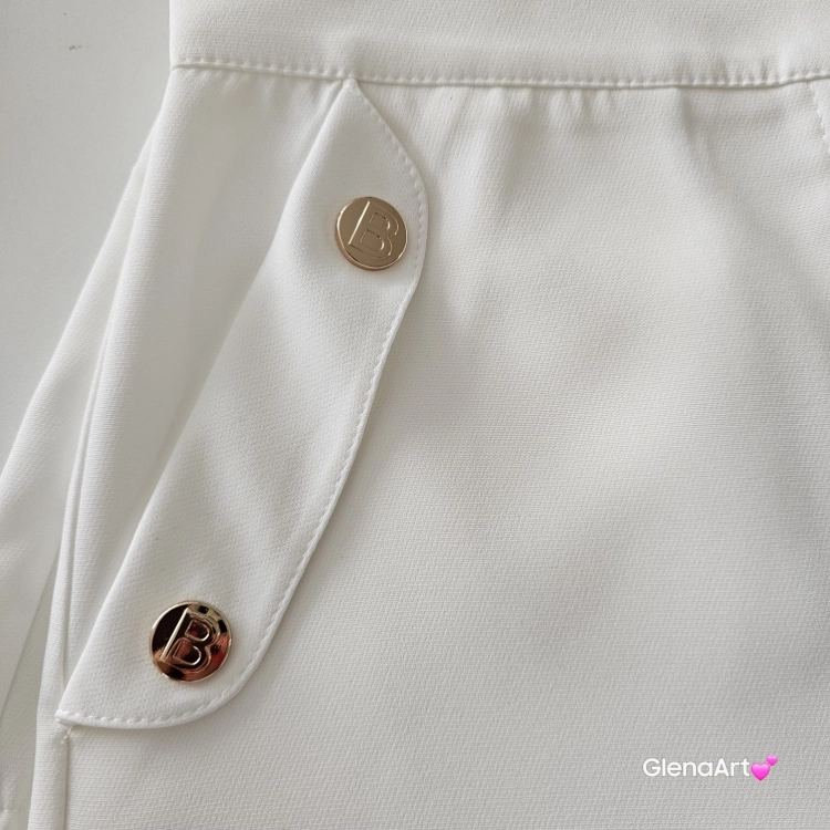 Spodenki model - PERLA ECRU La Balancia roz. M/L z guzikami i kieszonkami ecru spodenki materiałowe eleganckie Labalancia