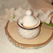 Cukiernica ceramiczna Trio Rustic Krem Kera nakrapiana