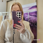 Kombinezon GLOW z cyrkoniami - Beżowy LaBalancia na wiosnę i lato miły materiał pasek do wiązania elegancki kombinezon na mniejsze i większe wyjścia XS/S i M/L