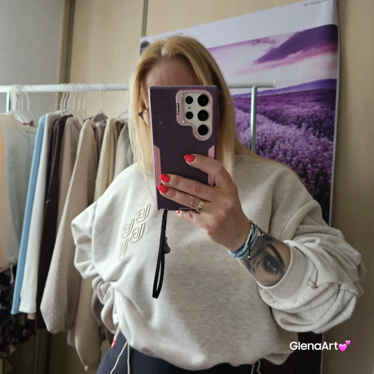 Bluza REMY Etro - rozmiar Uni, kolor Melanż Beż La Balancia z bufkami na rękawach i troczkami do ściągania Uni rozmiar kolor melanż