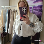Bluza REMY Etro - rozmiar Uni, kolor Melanż Beż La Balancia z bufkami na rękawach i troczkami do ściągania Uni rozmiar kolor melanż