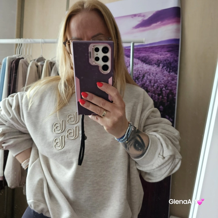 Bluza REMY Etro - rozmiar Uni, kolor Melanż Beż La Balancia z bufkami na rękawach i troczkami do ściągania Uni rozmiar kolor melanż