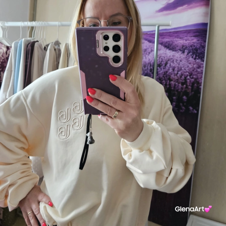 Bluza REMY Etro - rozmiar Uni, kolor Kokos La Balancia z bufkami na rękawach i troczkami do ściągania Uni rozmiar kolor kokos / masełko / śmietankowy