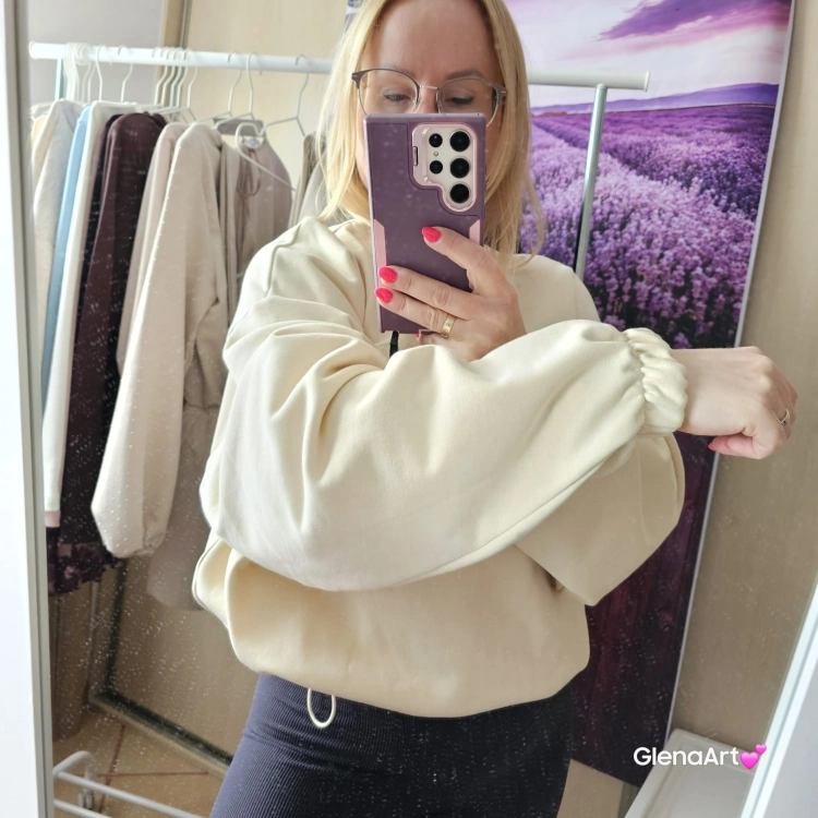Bluza ADORA vanilla LA MANUEL One size cudowna bluza w pięknym waniliowym kolorze bluza beżowa idelana cudowna jakościowo