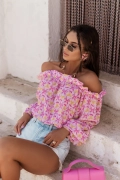 Bluzka Hiszpanka MIA - Pink limones LaBalancia cudny letni model cukierkowy Uni