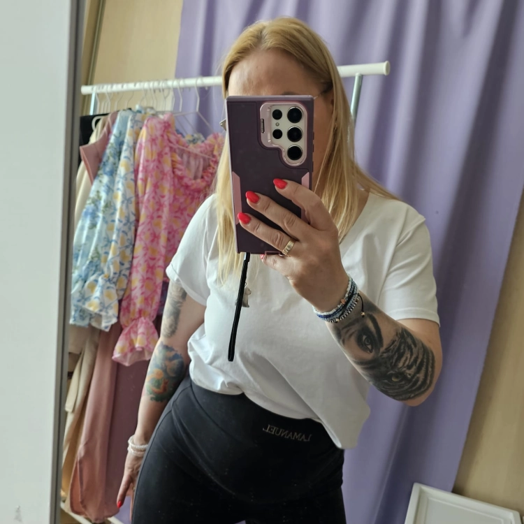 Legginsy BLESSED LaManuel czarne dzwony rozszerzane ku dołowi rozmiar S i M ciemny melanż / grafit