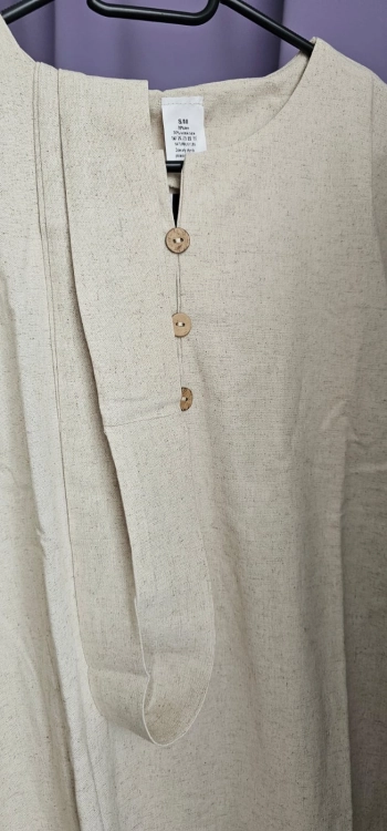 Sukienka len Lniana CALMA S/M i L/XL 70 % len beżowa len cudowna lniana sukienka z paskiem