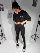 Legginsy MIND czarne S rozmiar LaManuel z lampasami
