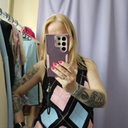 Czarny luźny top w romby letnia bluzka bez rękawów top czarny i róż Uni s/m/l