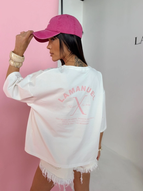 Czapka z daszkiem damska Czapka z daszkiem BONDI washed pink LAMANUEL czapka z daszkiem i wyszytym logo Lamanuel Uni