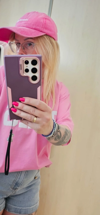 Czapka z daszkiem damska Czapka z daszkiem BONDI washed pink LAMANUEL czapka z daszkiem i wyszytym logo Lamanuel Uni