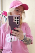 Czapka z daszkiem damska Czapka z daszkiem BONDI washed pink LAMANUEL czapka z daszkiem i wyszytym logo Lamanuel Uni