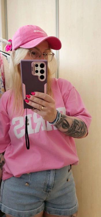 Czapka z daszkiem damska Czapka z daszkiem BONDI washed pink LAMANUEL czapka z daszkiem i wyszytym logo Lamanuel Uni