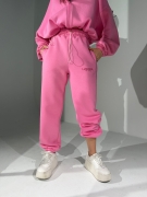 Spodnie FOODIE arbuz dresowe LaManuel różowe cukierkowe luźne spodnie basic One Size XS-L pasują dla niej