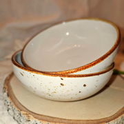 Miseczka ceramiczna na zupę Still Rustic Krem Kera nakrapiana