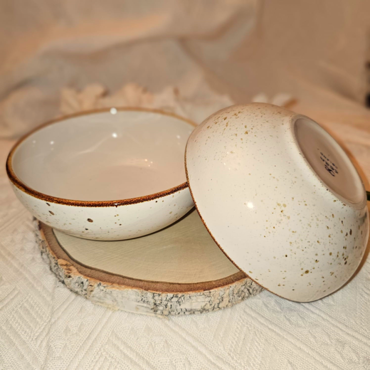 Miseczka ceramiczna na zupę Still Rustic Krem Kera nakrapiana