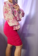 Bluzka Hiszpanka MIA - Pink Fiora róże LaBalancia cudny letni model Uni 70 % len