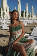 Sukienka letnia plażowa na ramiączkach boho śliczna szydełkowa SANTORINI SEA BREEZE MAXI Uni