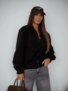 Bluza kurtka rozpinana BOMBER PUFF bomberka czarna casual idealna na chłodniejsze dni ładny model UNi pasuje na XS,S i M