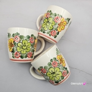 Kubek ceramiczny 330 ml Julia motyw kwiatowy Fajans Włocławek malowany ręcznie kubek z motywem kwiatowym wiosna