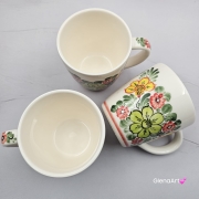 Kubek ceramiczny 330 ml Julia motyw kwiatowy Fajans Włocławek malowany ręcznie kubek z motywem kwiatowym wiosna