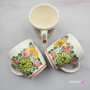 Kubek ceramiczny 330 ml Julia motyw kwiatowy Fajans Włocławek malowany ręcznie kubek z motywem kwiatowym wiosna