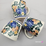 Kubek ceramiczny 330 ml Julia motyw kwiatowy Fajans Włocławek malowany ręcznie kubek z motywem kwiatowym lato
