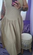 Sukienka lniana z odkrytymi plecami S i M piękna i elegancka DESERT ÉLÉGANCE – Linen Backless Maxi Dress