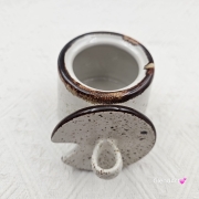 Cukiernica ceramiczna Hanny Rustic Krem Kera nakrapiana Kera Ceramika solidna cukiernica kremowa z pokrywką