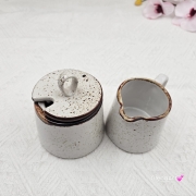 Mlecznik rustykalny ceramiczny Hanny Rustic Krem Kera nakrapiany kremowy solidny
