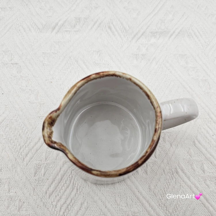 Mlecznik rustykalny ceramiczny Hanny Rustic Krem Kera nakrapiany kremowy solidny