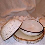 Miska ceramiczna na zupę Delta Rustic Krem Kera nakrapiana