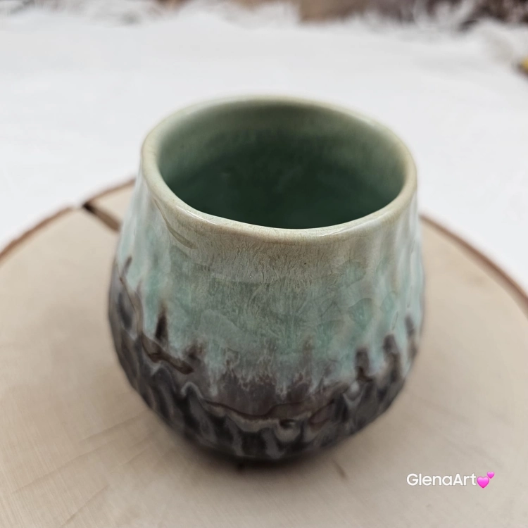 Ceramiczne Matero do Yerba Mate Plaster Miodu Agat 300 ml Kera Ceramika solidna