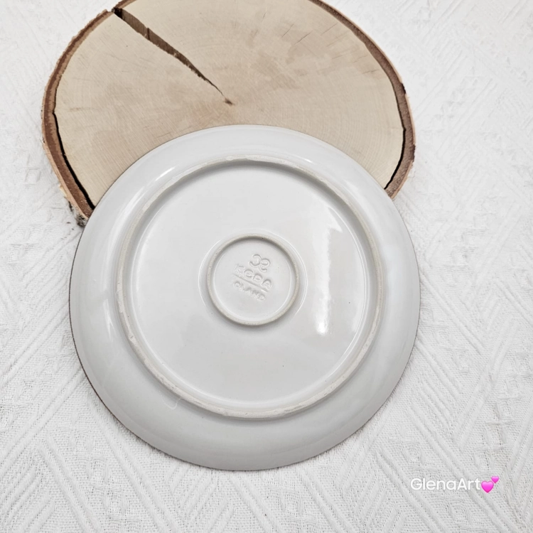 Talerzyk śniadaniowy rustykalny nakrapiany rustic krem still Kera 21 cm elegancki talerz śniadaniowy