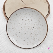 Talerz talerzyk deserowy 17 cm ceramiczny rustykalny deserowy Still Rustic Krem Kera nakrapiany elegancki talerzyk
