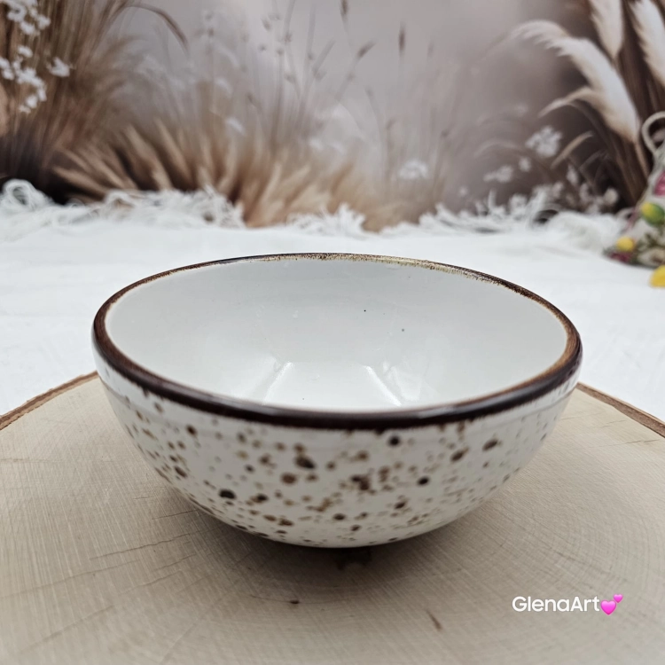 Miseczka ceramiczna rustykalna 0,3 l Still Rustic Krem Kera nakrapiana mała miseczka