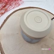 Kubek czarka ceramiczna w kolorach niebieskich i błękitnych przenikających się ceramiczna Glena Art kubek bez uszka do kawy herbaty ulubiony kubek ceramiczny ceramika 250 ml niebieskie odcienie