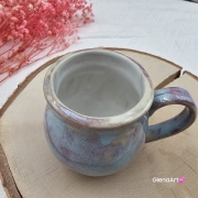 Kubek czeski niebieski z refleksami beczułka w kolorze niebieskim ceramiczny Glena Art beczułka kubek z uszkiem do kawy herbaty ulubiony kubek ceramiczny ceramika 220 ml