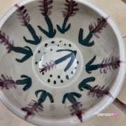 Filiżanka ceramiczna Glena Art ręcznie malowana gałązki lawendy z uszkiem do kawy herbaty ulubiony kubek ceramiczny ceramika 250 ml rękodzieło