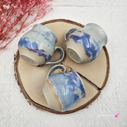 Kubek czeski błękitna chmurka ceramiczny Glena Art beczułka jasnoniebieska kubek z uszkiem do kawy herbaty ulubiony kubek ceramiczny ceramika 250 ml