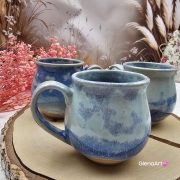 Kubek czeski błękitna chmurka ceramiczny Glena Art beczułka jasnoniebieska kubek z uszkiem do kawy herbaty ulubiony kubek ceramiczny ceramika 250 ml