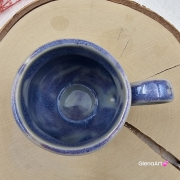Kubek czeski błękitna chmurka jo ceramiczny Glena Art beczułka niebieska z napisem JO pop kaszubsku tak kubek z uszkiem do kawy herbaty ulubiony kubek ceramiczny ceramika 250 ml jo