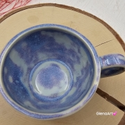 Filiżanka ceramiczna Glena Art niebieska lawenda z uszkiem do kawy herbaty ulubiony kubek ceramiczny ceramika 250 ml rękodzieło niebieskie / fioletowe odcienie
